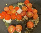 鶏ハムでトマトパスタ！お正月残り物活用！作り方3写真