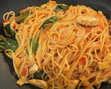 鶏ハムでトマトパスタ！お正月残り物活用！作り方5写真