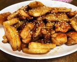 長芋と鶏肉とクルミの照り焼き作り方7写真