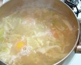 キャベツのお味噌汁に落とし卵作り方4写真