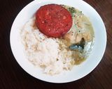 簡単☆ハムステーキ添えタイカレー&ごはん作り方4写真