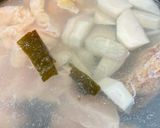 春の七草スープ　やわらか鶏肉入り作り方4写真