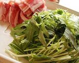 豚肉と水菜のパスタ作り方1写真