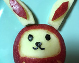 りんごで作ろう＊だるまうさぎちゃん作り方4写真