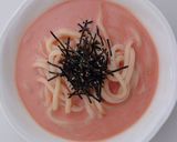 レンジ4分皿1つ。ロゼクリームうどん作り方3写真