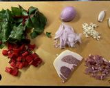Chard and Ham Pasta作り方1写真