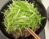 牛コマと水菜炒め作り方3写真