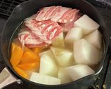 大根と豚バラ肉の酒粕煮作り方2写真