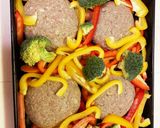 オーブンで一度に!和風ハンバーグ&お野菜作り方1写真