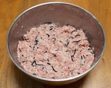 れんこんとひじきの照り焼き豚つくね。作り方2写真