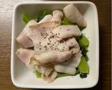 小松菜炒めのベーコン乗せ作り方4写真