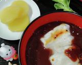 簡単に市販のつぶあんを薄め焼餅を入れ美味作り方1写真