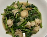 空芯菜とベビーホタテ炒め(身内専用)作り方5写真