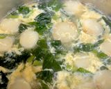ほうれん草 お麩 かきたま味噌汁^^作り方5写真