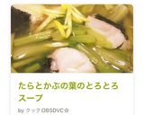 たらとかぶの葉のとろとろスープ作り方4写真