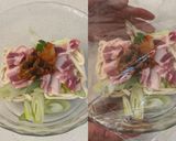 5分!レンチンで豚キムチーズ 釜玉うどん作り方2写真