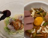 5分!レンチンで豚キムチーズ 釜玉うどん作り方3写真