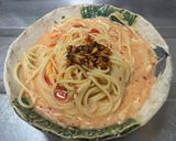 フライパン不要〜キムチチーズカルボナーラ作り方7写真