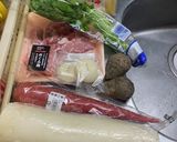 関西風　鶏腿肉と里芋の雑煮　白味噌仕立て作り方1写真