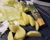 ゆず胡椒香る★白菜としらすのお味噌汁作り方1写真