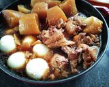 圧力鍋で味しみ！手羽元と大根煮もの作り方10写真