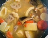 筑前煮の残りで根菜カレーライス作り方1写真