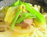 5分!白菜ともやしの鯖味噌煮込みうどん作り方4写真
