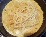 焼き鮭のカルボナーラ風スパゲティ作り方5写真