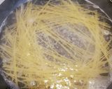 焼き鮭のカルボナーラ風スパゲティ作り方1写真