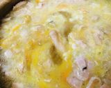 鍋の素で●鶏肉ときのこの玉子とじ雑炊作り方3写真