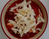 ☆レンジで4分！トマト餅チーズスープ☆作り方2写真