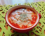 ☆レンジで4分！トマト餅チーズスープ☆作り方3写真
