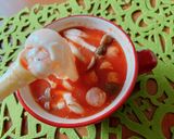 ☆レンジで4分！トマト餅チーズスープ☆作り方4写真