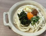醤油麹 と バター の 釜玉うどん作り方3写真