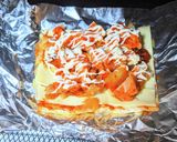 鶏の唐揚げキムチーズ油揚げピザ作り方6写真