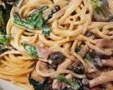 ほうれん草とキノコのクリームパスタ作り方16写真
