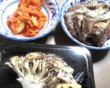 かつおとマイタケの、キムチ煮つけ作り方1写真