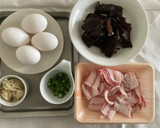 生マカ入り　豚肉ときくらげの卵炒め作り方1写真