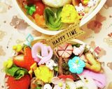 ダブルハート型お弁当おかず作り方3写真