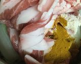 白菜と豚コマのカレー粉スープ作り方1写真