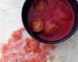 レンジで朝ごはん。肉団子スープ作り方1写真