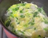豆苗とネギの中華風かきたまスープ作り方6写真