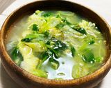 豆苗とネギの中華風かきたまスープ作り方7写真