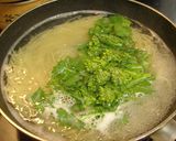 菜の花と帆立貝柱の塩味パスタ作り方2写真