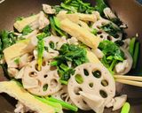 レンコンとほうれん草のバター醤油炒め作り方5写真