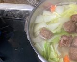 ホッコリ肉だんごとキャベツのスープ作り方5写真