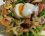豚肉とたっぷり野菜の温玉のせ〜♪作り方5写真