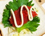 今朝の4w1hサンド「めんたいチーズ」作り方2写真