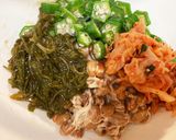 腸活！納豆オクラキムチめかぶ和え作り方2写真