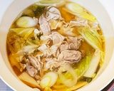 幼児食・取り分け｜豚肉と白菜の卵とじ鍋作り方4写真